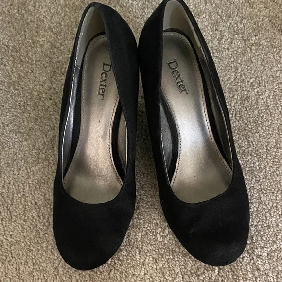 Dexter Classic Black Wedge Shoes - Picture 2 of 4